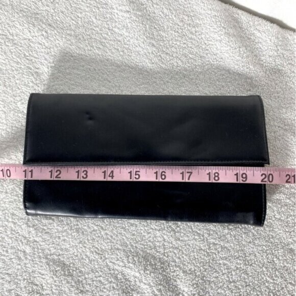 Vintage Black Clutch Handbag Wallet Purse - Picture 12 of 13